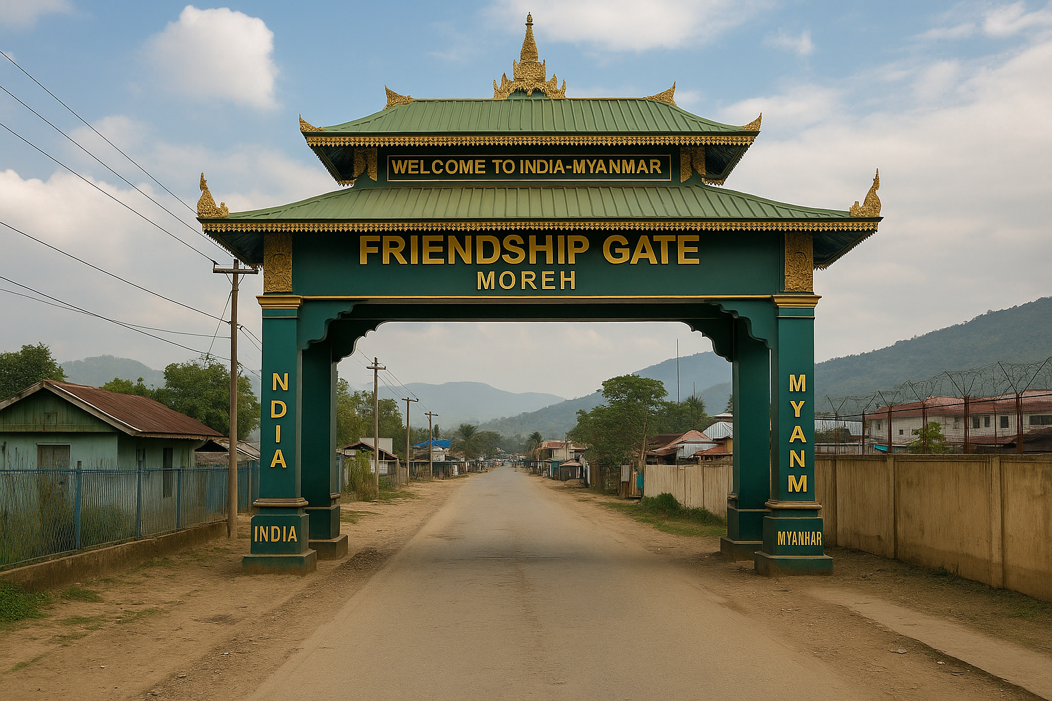 Indo‑Myanmar Friendship Gate at Moreh border