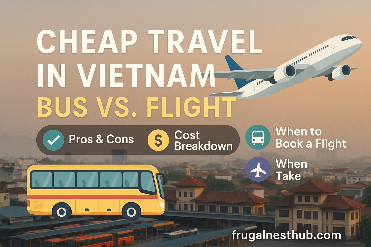 cheap travel Vietnam by bus or flight