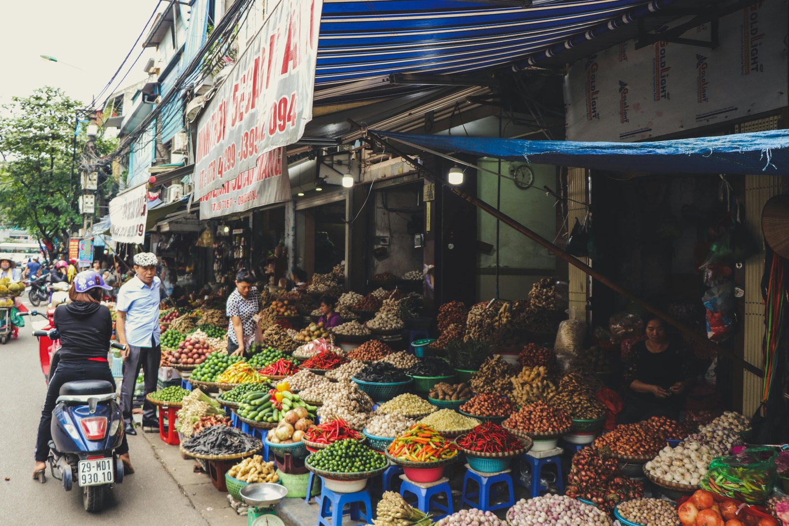 Vietnam food market during budget travel